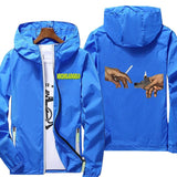 MICHELANGELO unisex  Reflective clothing jacket men autumn hooded zipper jacketlarge size Sun protection jacket