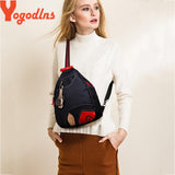 Yogodlns NEW Retro Leaves Student Style Women Backpack Multifunction Girls Nylon Waterproof Backpack School Bag