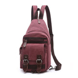 Canvas Chest Bag Pack Vintage Men Backpack Shoulder Bags Female/Male Travel Backpack Multifunction Small Bags Mens Back Pack Bag
