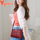 Yogodlns Women small solid Plaid Bag PU Leather Shoulder Bags Women Crossbody Bag Ladies Designer High Quality retro purse