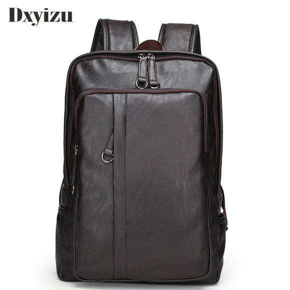 2022 New Leisure Soft Leather Backpack Men Teenager Male Large Capacity Laptop Backpack Male Travel Bags For Teenager School Bag