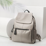 NIGEDU 100% Genuine leather Women Backpack with zippers big capacity black college backpack schoolbag female Travel bag Daypack