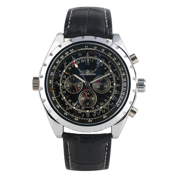 Men's Mechanical Watch Automatic-self-winding Genuine Leather Strap Wristwatch Luminous Function