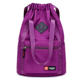 Women Nylon Backpacks Fashion Ladies Casual Drawstring Rucksack Multifunction Shoulder Bag Teenager Girls Travel Schoolbag