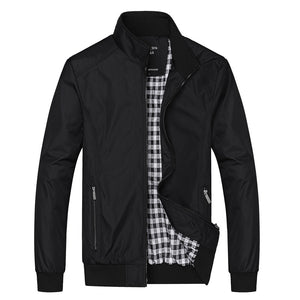 Jacket Men 2019 New Men&#39;s Bomber Zipper Jacket Spring Autumn Casual Loose Stand Jacket Male Coat Men Clothing Plus Size 5XL