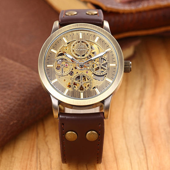 SHENHUA 2022 New Automatic Watch Men Mechanical Wrist Watches Bronze Wristwatch Clock montre homme automatique reloj automatico