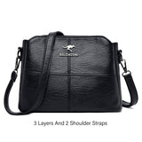 High Quality Leather Multi Version Crossbody Bag For Women Luxury Handbag Designer 3 Layers 2 Shoulder Strap Messenger Bag 2021