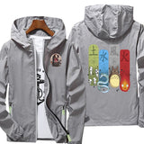 Spirited Away Men&#39;s anime Jackets Windbreaker Jacket Reflective zipper thin hoodie jacket waterproof Outdoors