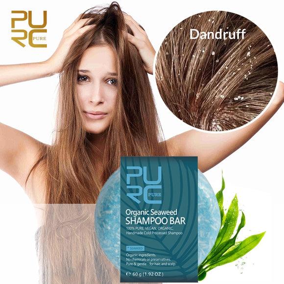 PURC Seaweed Dandruff Shampoo Portable Solid Soap Relieve Itching Anti Flakes Scalp Treatment Moisturizing Hair Care For Travel