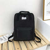 Simple Fashion Women Backpack Nylon Solid Color Waterproof Student Girl School Bag Large Capacity Light Female Backpack
