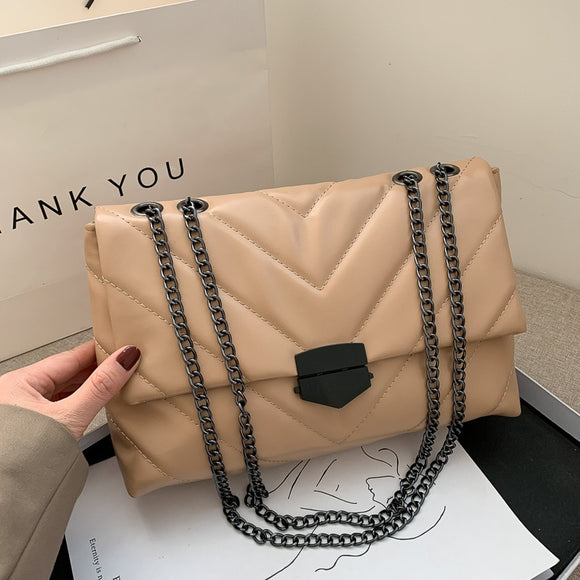2022 New Casual Chain Crossbody Bags For Women Fashion Simple Shoulder Bag Ladies Designer Handbags PU Leather Messenger Bags
