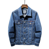 2021 Spring And Autumn New High-end Blue Denim Jackets Men&#39;s Fashion Jacket Chaquetas Hombre Long Sleeve Buttons Men&#39;s Fashion