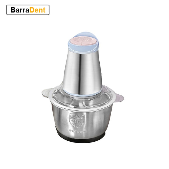 Meat Grinder Food Chopper 2L Stainless Steel Food Processor for Meat Vegetables Fruits and Nuts Stainless Steel Bowl