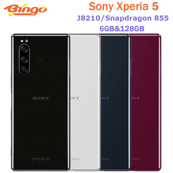 Sony Xperia 5 J8210 Android Mobile phone 4G LTE 6.5" Octa core 6GB RAM 128GB ROM Triple 12MP Snapdragon 855NFC Fingerprint