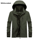 Men&#39;s Breathable Waterproof Military Jacket Spring Autumn Male Casual Windbreaker Jackets Hooded Outdoor Coats Plus Size 4XL