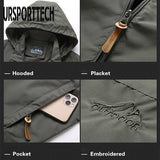 Spring Autumn Jacket Men Waterproof  Hooded Jackets Coats Male Outdoor Outwears Windbreaker Windproof Hiking Jacket Coats M-5XL