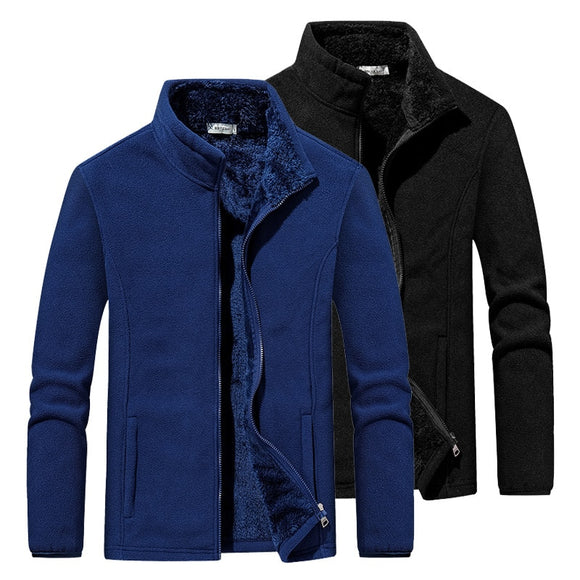 Big Size Men's Winter Jacket Men Fleece Casual Jacket Coats Fitness Tracksuits High Quality Stand Collar Thicken Warm Jacket Men