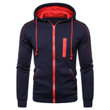 2021 Men Autumn Spring Jacket Solid Color With Nood Male Casual Hoodies Coats Outerwear EU Size M-3XL