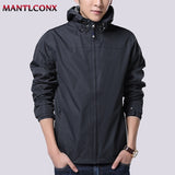 MANTLCONX Youthful Hooded Jacket Men Spring Autumn Waterproof Outwear Men&#39;s Jacket Windbreaker Jackets Male Overcoat Trend Coat