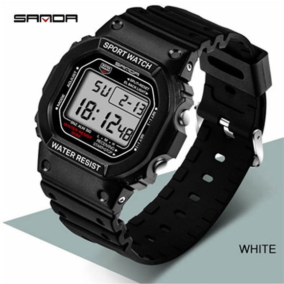 Square Sport Men's Watches Top Brand Luxury SANDA Famous LED Digital Watches For Man Clocks Business Watch Men reloj hombre 2021