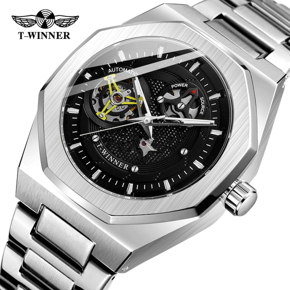 Winner Reloj Hombre Men Watch Waterproof Luminous Automatic Skeleton Mechanical Watches Stainless Steel Case Men's Wristwatches