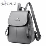 Vintage Women Backpack Large Capacity School Bags for Teenagers Girls Leather School Backpack Lady Shoulder Bag Sac A Dos