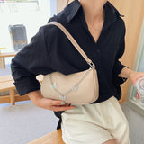 Texture Women&#39;s Leather Handbag Butterfly Chain Designer Bag Cheap Shoulder Underarm Bag Ladies Shopper Pure Color Small Purse