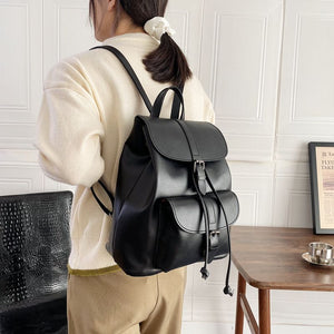 Drawstring Women Backpack female Shoulder Bag Trendy School Bag Teenage Girls High Quality PU Leather Fashion Rucksack bagpack