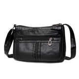 Annmouler Vintage Women Solid Color Shoulder Bag Pu Leather Crossbody Bag Quality Pocket Handbags Casual Purse
