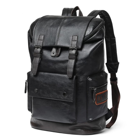 Men's Large Leather Antitheft Travel Backpack Laptop Bags Men Black Bagpack Boy Big Capacity School Male Business Shoulder Bag