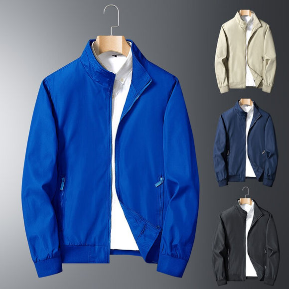 Mens Blue Zipper Jacket Coats Men's Windbreaker 2021 New Spring Men Outdoors Casual Streetwear Oversize Jacket for Men Style