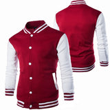 Hoodies Men/Boy Baseball Jacket Men Fashion Design Wine Red Mens Slim Fit College Varsity Jacket Men Harajuku Sweatshirt