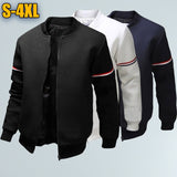 Autumn and Winter New Men&#39;s Fashion Pure Color Long-sleeved Sports Outdoor Jacket Black White Navy Blue Casual Baseball Uniform