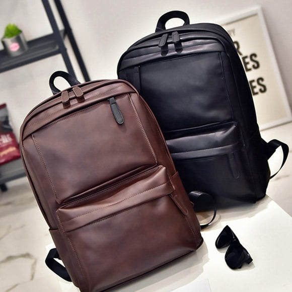 2023 Couples New Style PU Leather Backpack Double Bib Horizontal Pull  Backpack Computer Bag Men's Bag Men's Backpack