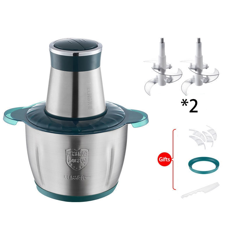 MELNG 2 Speeds Electric Chopper Meat Grinder Food Processor Slicer Veg ...