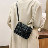 Korean Fashion Embossed Flap Crossbody Bag Mini  Purses and Handbags Luxury Designer for Women Purses Square Shoulder Bag