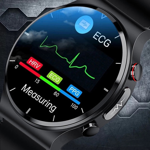 ECG+PPG Health Smart Watch Wireless Rechargeable Blood Pressure Monitor Thermometer IP68 Waterproof Sports Smartwatch Men Women