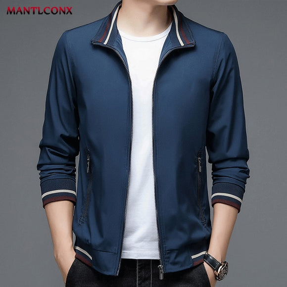 MANTLCONX Men's Jacket Coats Men Business Jacket Brand New Spring Solid Color Windbreak Jackets Man Clothing Male Outwear M-4XL