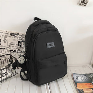Women&#39;s Backpack Solid Color Female Multi-pocket Casual Woman Travel Bag High Quality Schoolbag for Teenage Girl Book Knapsack