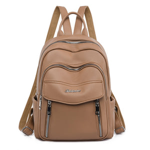 2022 Fashion High Quality Leather Backpack Four Seasons Travel Waterproof Anti Theft Backpack Famous Women&#39;s Designer School Bag