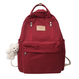 School Bag Multifunction Double Zipper Women Backpack Teenager Girl Laptop Backpack Student Shoulder Bag Korean Style Schoolbag
