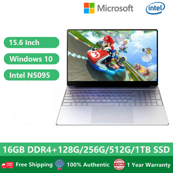 Cheap Office Laptop Windows 10 Education Gaming Notebook Drawing Computer 15.6" Intel N5095 16G RAM Backlit Keyboard Ultrabook