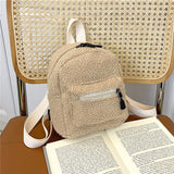 Corduroy Backpack Fashion Women Bookbags Pure Color Shoulder Bag Teenger Girl Travel Bags Female Mochila Striped Rucksack