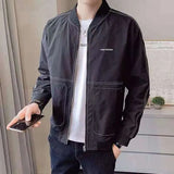 Large Size New Short Baseball Collar Jacket Trendy Casual Handsome Creative Comfortable Versatile Clothes Solid Color Jacket