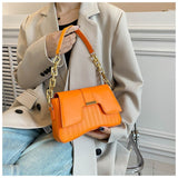Texture Women Shoulder Bag New Solid Pu Leather Handbags And Purses Fashion Underarm Crossbody Bags