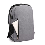 Men Backpack Teenage Boys High School Bags Oxford Gray Multiple Pockets USB Charging Back Pack Male