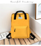 Simple Fashion Women Backpack Nylon Solid Color Waterproof Student Girl School Bag Large Capacity Light Female Backpack