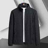 New 2022 Autumn Men&#39;s Casual Fleece Jacket Classic Stand Collar Mountain Windbreaker Men Outwear Clothes Zipper Jackets Coat 8XL