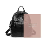 Annmouler Luxury Women Backpacks Pu Leather Shoulder Bag Soft Leather Daypack Double-layer Travel Bag Student School Bag Mochila