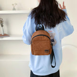 Corduroy Mini Women&#39;s Backpacks Female Bag Phone Purse Pouch Rucksack For Teen Girls Fashion Casual Small Shoulder Bags 2022